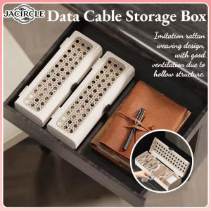 JACIRCLE Data Cable Storage Box Adjustable Multi-Function Home Organizing Charging Cable Storage Box