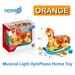 HOMIE 5in1 Musical Light XyloPiano Rocking Horse/Instrument for Kids Xylophone MusicToy Shape Sorter