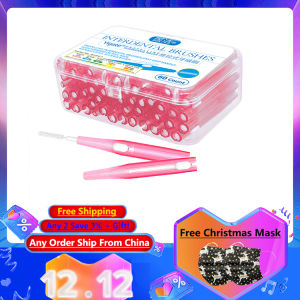 (Free CLEANPIK DENTAL FLOSS) 60Pcs 0.6mm Cleanpik Dental Floss Massage Gums Oral Care Soft Interdental Brush Interdental Brushes Tongue Toothpick ToothBrush (Pink)