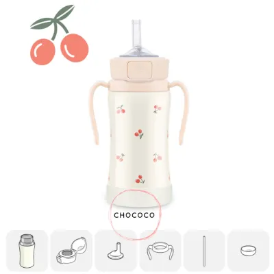 [Korea]🇰🇷 Grosmimi CHERRISH Straw Cup Feeding Bottle Spill Proof no Spill Magic Sippy Cup with Straw with Handle for Baby and Toddler l PPSU BPA Free 200ml / 300ml CustomizableㅣReplacement Straw
