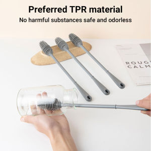 Long-Handled Silicone Bottle Cleaning Brush - Multi-Functional Scrubbing Brush for Glasses Cups Bowls⚡PH deliveryIn stock⚡