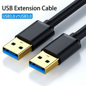 JDPOK 1PC 0.5m/1m/1.5m/2m/3m Wire Charge Cables Adapter Type A Male to Male USB USB 3.0 Cable USB 2.0 Extender Cord USB Extension Cable Data Transmission Line