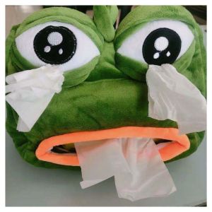 Sad Frog Drawer Paper Tissue Cover Sand Sculpture Orphan Frog Tissue Box Mask Storage Box