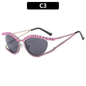 Diamond-embellished cat-eye sunglasses   High-end luxury bling Sunglasses ins Stylish Sunglasses