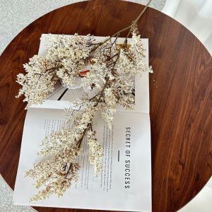 INTOONE Cành cây dài Cây giả mềm mại giả tuyết nhân tạo Trang trí Nghệ thuật cắm hoa Bó hoa nhân tạo Wabi Sabi Cành cây mô phỏng Trang trí đám cưới