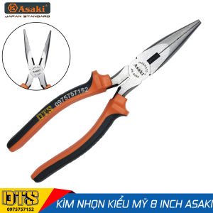 Kìm nhọn kiểu Mỹ Asaki A+cut Tech 8 inch/ 200mm thép High Carbon độ cứng cao