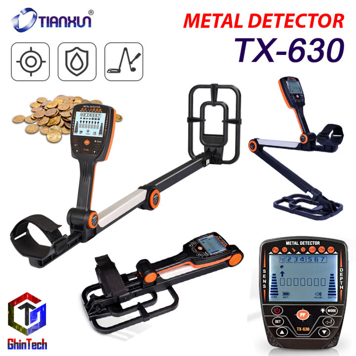 Detektor Logam Profesional TIANXUN TX-630 TX630 TX 630 Detektor Logam Lipat Tahan Air Dapat Disesuaikan Akurasi Tinggi Ringan Dapat Dilipat