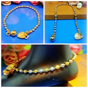 An Original Emas Korea(24K Gold Plated) Rantai Tangan Pattern Biji campuran 2 Jenis Warna(Warna Emas dan Emas Putih) Simple look and nice look韓国金(24k 镀金)高品质手链