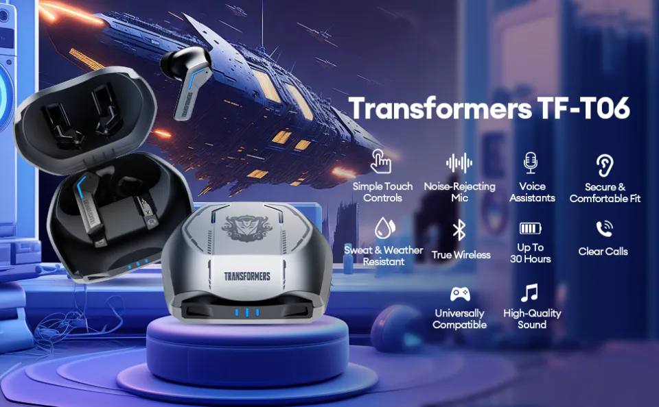 Transformers TF-T06 Wireless Bluetooth 5.4 Bass Stereo Ear Buds