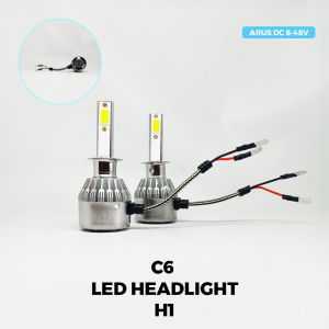 C6 Lampu Utama Mobil LED Headlight Headlamp C6 Silver H1 H4 H7 H11 9005 9006 H8 18Watt 18W Putih Harga Per Set Isi 2