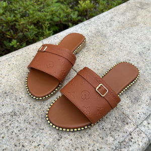 [Free Shipping] WomenS Summer Outdoor Slippers Ins Trend 2025 New Model Printed Flat Soft Versatile Stylish High-End Sandals