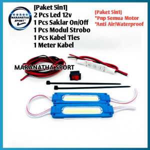 Paket Lengkap Lampu LED Kolong Universal & Modul Kedip - Anti Air Waterproof + Kabel Tembaga 1M + Saklar On/Off