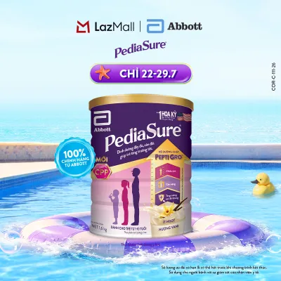[CHỈ 20H 07-10.8 GIÁ TỐT MUA NGAY-SLCH] 1 lon PediaSure 1-10 tuổi dạng bột hương Vani 1.6kg