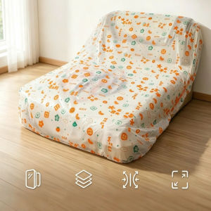 Printed Disposable Sofa Dust Cover – Full-Coverage Elastic-Hem Furniture Dust Protector