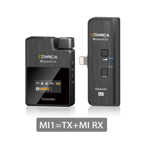 COMICA BoomX-D MI 2.4G Wireless Microphone for iPhone/iPad Wireless Lavalier Lapel Microphone with Internal and External Mic Two Input Modes Lav Mic for Interview Recording Tiktok