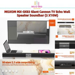 MOXOM MX-SK83 Giant Cannon TV Echo Wall Wireless Bluetooth V5.3 Speaker Soundbar (2 X 10W )