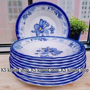 6 PCS PIRING MAKAN MELAMIN HUGICO ULIR 9 INCH ATAU 23 CM MELAMIN TEBAL ULIR