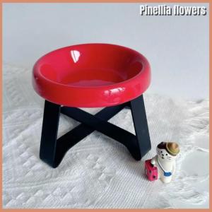 【Pinellia flowers】 New Spine Protection Pet Bowl High Feet Neck Protection Cat Bowl With Stand Pet Food Bowl Pet Supplies