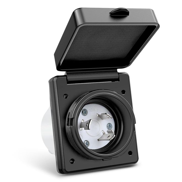 30 AMP RV Shore Power Inlet 125V Twist Lock Receptacle NEMA L5-30P ...