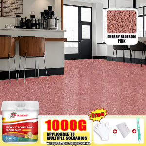 【Free Gloves brush】Upgrade 10 in 1 Epoxy Colored Sand Self-Leveling Cement Floor Paint 1000G With Tools High Hardness Imitation Marble Texture Wear