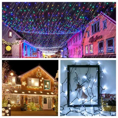 12M 100LEDs Solar Christmas Lights Outdoor Waterproof Garden Decoration Cherry Blossom Lights for Courtyard Holiday Party Decoration