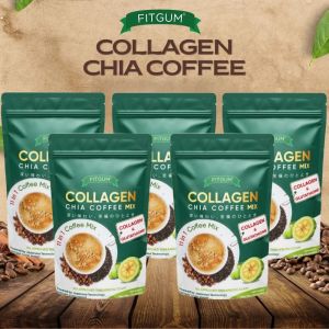 FITGUM 20X Collagen Chia Coffee For Weight Management Anti-Aging Whitening Skin 100% Organic 10pcs