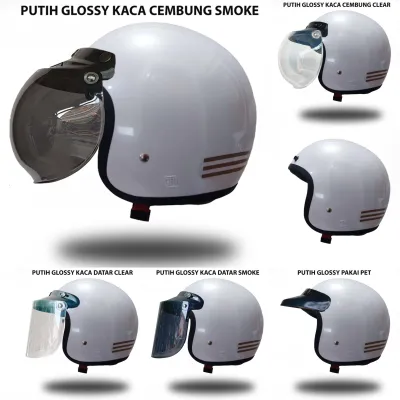HELM BOGO GARIS 3 Clasic RETRO CLASSIC cewe cowo dewasa bagus murah helem hijab cepol