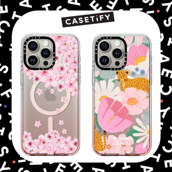 CASETiFY Flower Crystal Pink Ombre Case with Magsafe for
