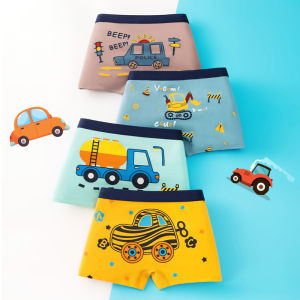 4Pcs High Quality Breathable Childrens Underwear for Boy Kids 3-14 Years Cartoon Soft Cotton seluar dalam kanak男童纯棉内裤