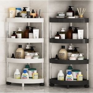 Kệ Nhựa Góc 4 Tầng Có Bánh Xe và Kệ đựng đồ đa Năng 4 Tầng Nhựa ABS Có Bánh Xe (Chữ Nhật)