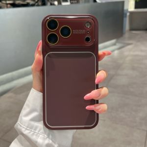 Luxury AG Frosted Shockproof Crystal Camera Lens Phone Case For iPhone 17 16 15 14 13 Pro Max Non-Slip Full Silvery Bumper Cover