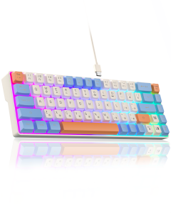 SOLAKAKA SK968 Wired Gaming Keyboard Rechargeable Illuminated  Cool RGB Backlit 68 Key Feeling Keyboard