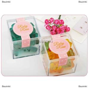 [COD] Bsuimki กล่องอะคริลิคใสทรงเหลี่ยมพร้อมฝาปิด กล่องใส่ลูกกวาดทนทาน ใช้งานได้หลากหลาย