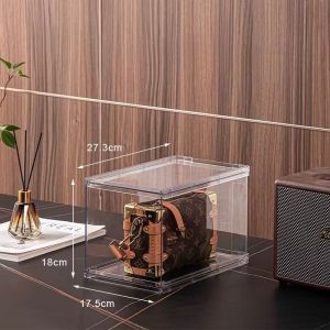 ❣️SPACEIDEAS❣️ Stackable Display Box Lady Bag Holders Women Bag Stands Bag Organizer Shelf Wardrobe Organizer Rack Toy Display Rack Multi Storage Purposed Clear Stackable Plastic Storage Rack Bookshelf Book Rack Book Holders Figures Collectibles Holders