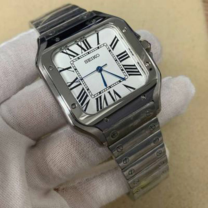 Nh35 Square Case Mechanical Watch Case + Stainless Steel Strap Square Men's Mineral ...