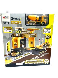 8D 1368 Parking Lot Engineering Series Mainan Anak Diy Jalur Parkir Mainan Merakit