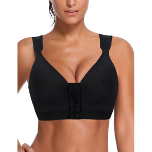 Burvogue Bras Women Seamless Padded Push Up Post-Surgery Bra Front Closure Brassiere Vest Underwear Gather Adjustable Sports Bra2026