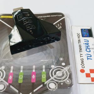 USB âm thanh / USB Sound Adapter Virtual 7.1 (Dạng phi thuyền 2 lổ âm thanh - 2 lổ Míc)