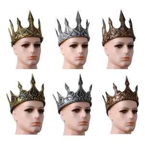 Royal Medieval King Crowns Adjustable Strap Crowns Tiaras Hairband Crownpiece For Special Occasion and Cultural Event