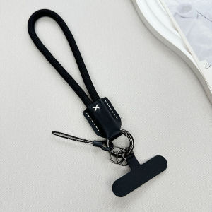 VIVAZ Pu Leather Head Braided Rope Phone Chain Nylon Luxury Wrist Phone Strap Kawaii Women Fashion Phone Clip Lanyard Phone Accessories