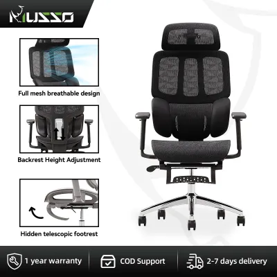 MUSSO H80 CLASS Ergonomic Chair 3D Armrest and Adjustable Headrest Game Chair with Adjustable Back Height Ergonomic Office Chair
