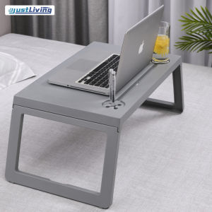JustLiving Foldable Table - Portable Folding Table for Study - Mini Laptop Table Desk - Support Tray for Sofa Bed - High Quality Plastic - Lightweight and Convenient