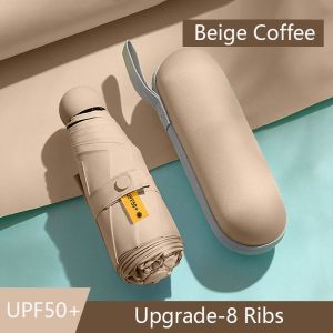 LORDWEY Ô Che Nắng 8 Sườn Ô Mini Cầm Tay Ô Viên Nang Bỏ Túi Chống Nắng UV Gấp Gọn Có Hộp