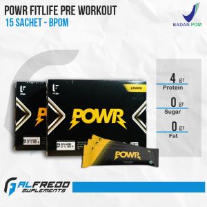 Fitlife POWR Pre Workout Suplemen Fitnes 15 Sachet