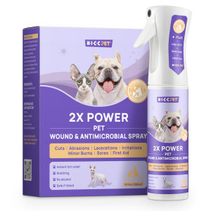 HICC PET Hot Spot Treatment Spray for Dogs & Cats 2X Strength for Dog Wound CareDogs & Cats Itch Relief Spray for Alleviate Dry Itchy Skin Allergies InflammationDogs & Cats Skin Irritation Treatment 290ML