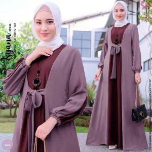 Gamis Dres Wanita Terbaru 2023 Baju Cewe Dewasa Simple Dress Murah  ISYANA DRESS CRINKLE LD 110 CM