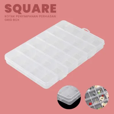 Kotak Penyimpanan Perhiasan 24 Slot Grid Box Multifunction Organizer 24 Sekat