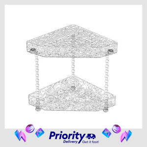 Ripple-pattern Desktop Triangle Storage Shower Corner Bathroom Kitchen Makeup Organizer Storage Box Holder