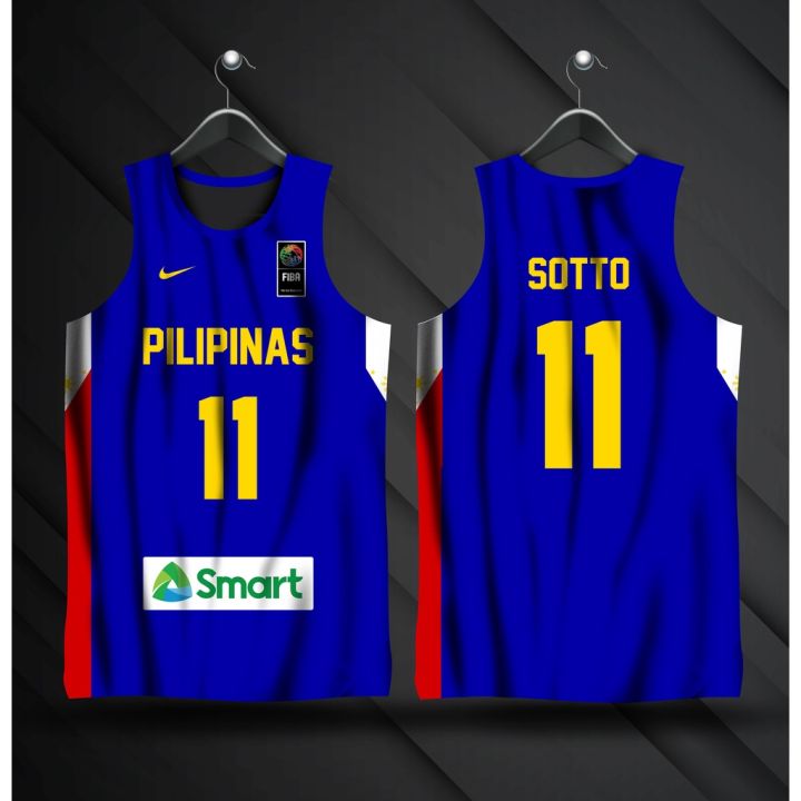 Gilas Pilipinas Kai Sotto #11 Blue & White Jersey | Gilas Pilipinas ...