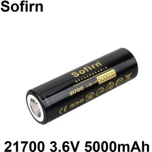 /Original Sofirn 21700 5000mAh/4000mah Battery Flat Top Head 3.7V 48A 10C Discharge HD Cell Lithium Reall Capcaity Dur